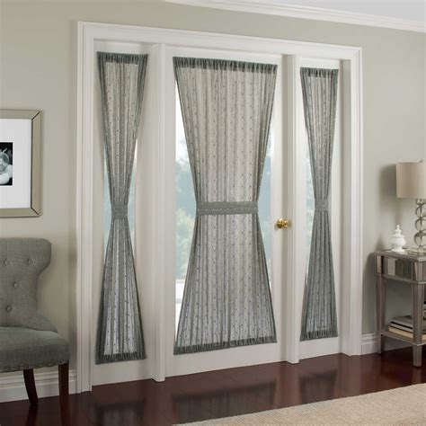 Secure with common pins and do this along all four sides. . Side light door curtains
